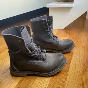 Grey Timberland boots